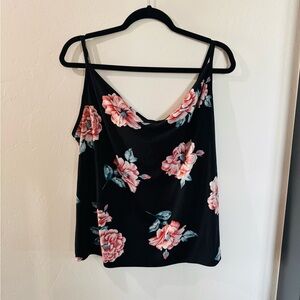 Floral Black Camisole Top